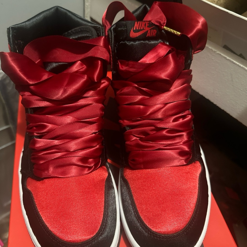 Nike Women's Red and Black High-Top Sneakers